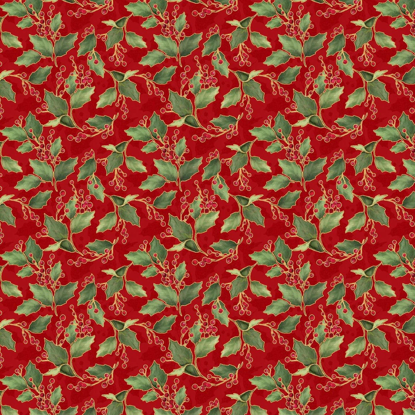Merry and Bright 10" Squares, White Owl Fabrics MERRYANDBRIGHT-10, 10" Precut Traditional Christmas Xmas Floral Quilt Fabric Squares