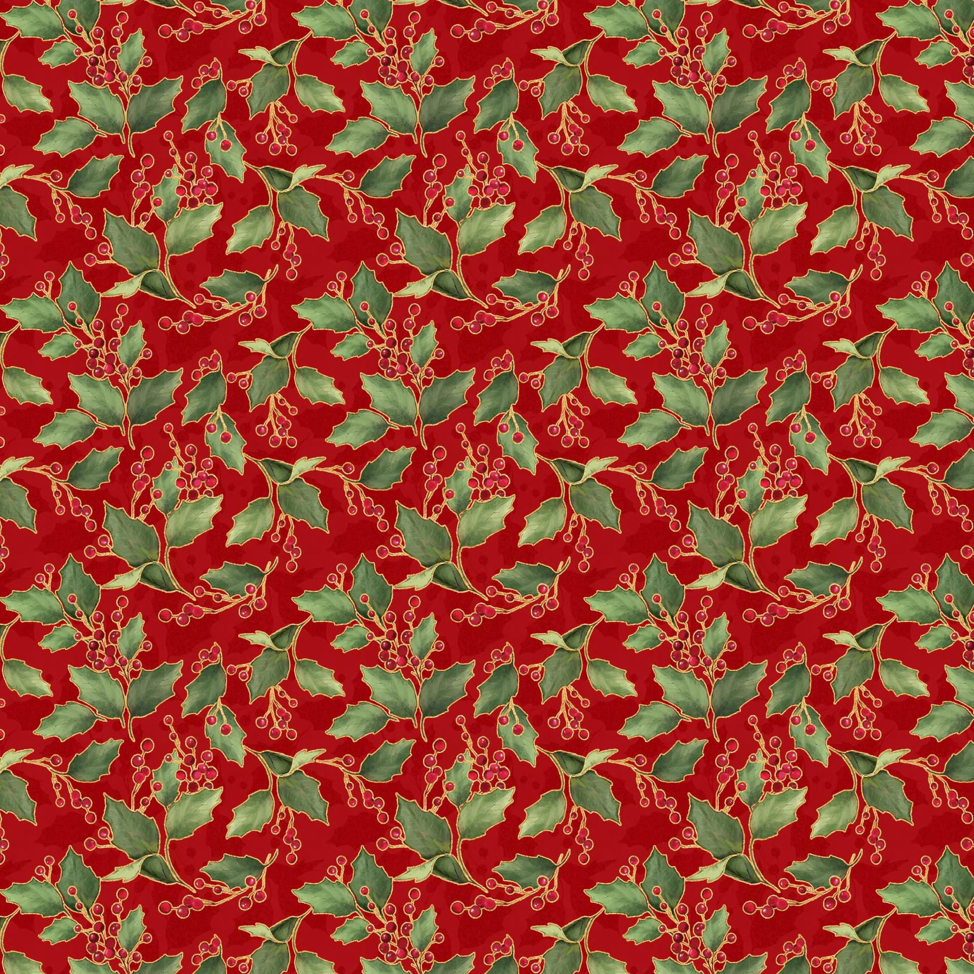 Merry and Bright 10" Squares, White Owl Fabrics MERRYANDBRIGHT-10, 10" Precut Traditional Christmas Xmas Floral Quilt Fabric Squares