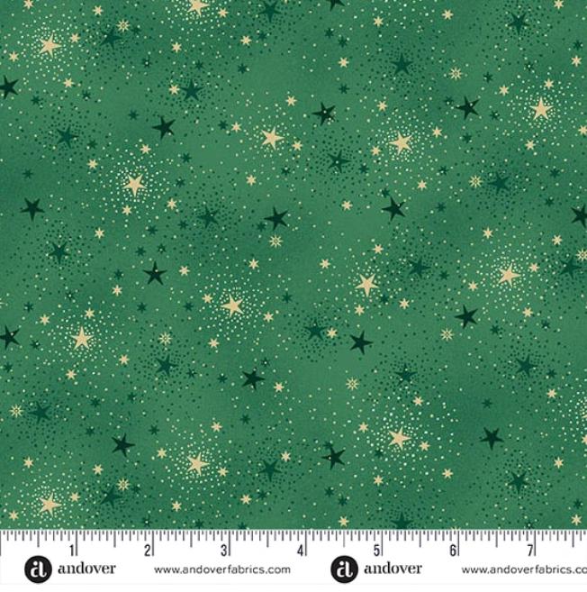 Adorn 2.5" Jelly Roll, Andover 25-ADOR-40, 2.5" Precut Gold Metallic Traditional Christmas Xmas Jelly Roll Fabric Strips, Makower UK