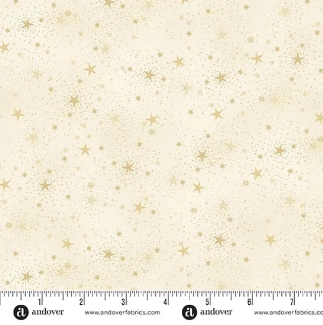 Adorn 2.5" Jelly Roll, Andover 25-ADOR-40, 2.5" Precut Gold Metallic Traditional Christmas Xmas Jelly Roll Fabric Strips, Makower UK