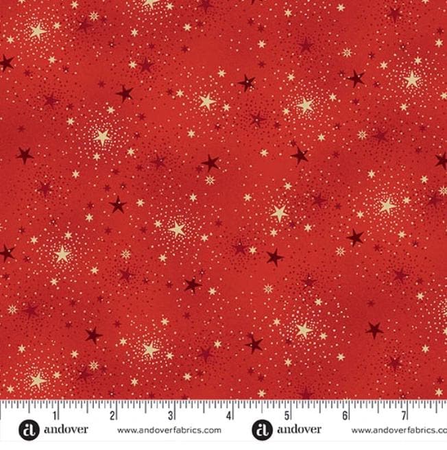 Adorn 2.5" Jelly Roll, Andover 25-ADOR-40, 2.5" Precut Gold Metallic Traditional Christmas Xmas Jelly Roll Fabric Strips, Makower UK
