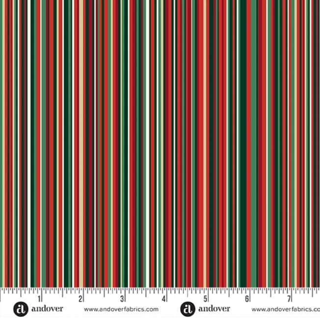 Adorn 2.5" Jelly Roll, Andover 25-ADOR-40, 2.5" Precut Gold Metallic Traditional Christmas Xmas Jelly Roll Fabric Strips, Makower UK