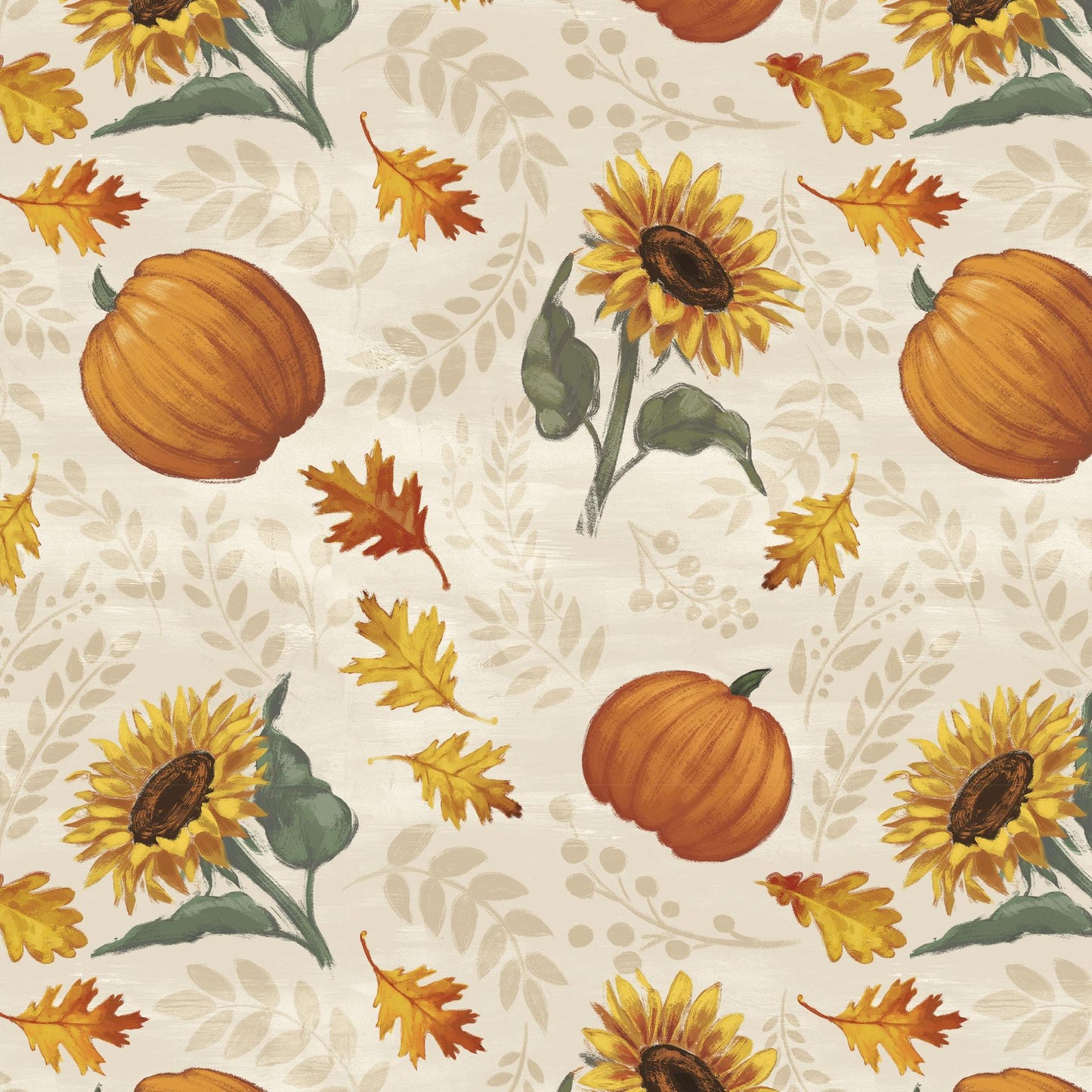 Harvest Delight 10" Squares, White Owl Fabrics HARVESTDELIGHT-10, 10" Precut Autumn Fall Pumpkins Leaves Quilt Fabric Squares