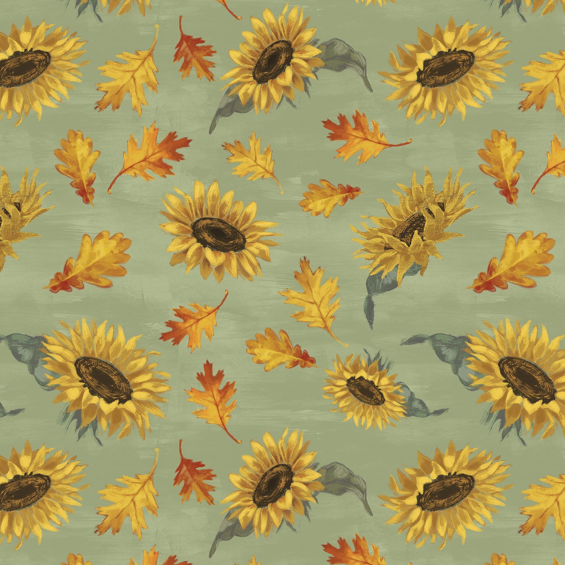 Harvest Delight 5" Squares, White Owl Fabrics HARVESTDELIGHT-05, 5" Precut Autumn Fall Pumpkins Leaves Quilt Fabric Squares