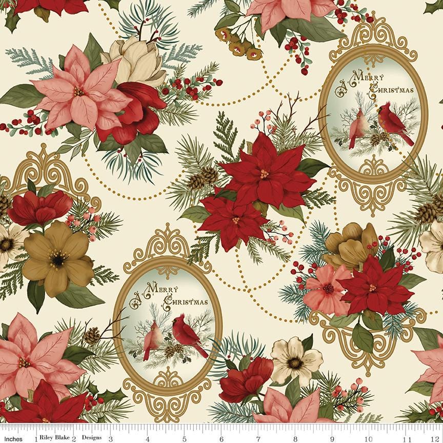 Christmas Greetings 5" Stacker, Riley Blake 5-17660-42, 5" Precut Christmas Xmas Fabric Squares, Christmas Charm Pack, Sandy Gervais