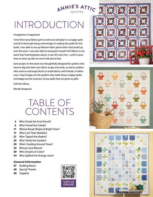 Scrap Quilting with Wendy Sheppard Pattern Book, Annie's Quilting 1415431, Scrap Friendly Quilt Pattern Book, 10 Quilt Projects