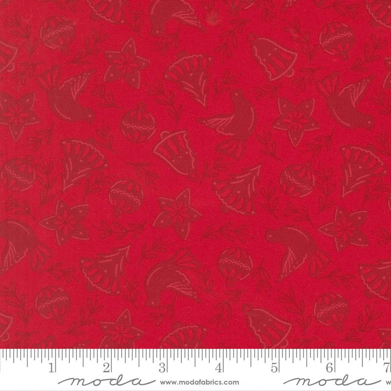 Merrily on High 5" Charm Pack, Moda 43210PP, 5" Precut Red Green Pink Christmas Xmas Charm Pack Fabric Squares, Sweetfire Road