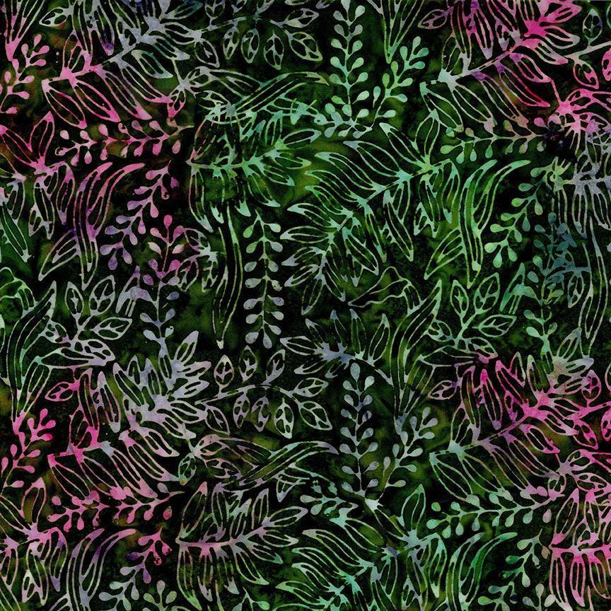 Tonga Geranium Batik 5" Squares, Timeless Treasures Treat-Mini42 Geranium, 5" Precut Pink Red Green Batik Charm Pack Squares