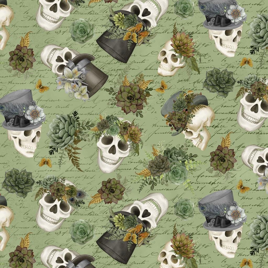 Dark Academia 2.5" Strip Pack, White Owl Fabrics, 2.5" Precut Halloween Skulls Pumpkins Crows Ravens Fabric Strips, Nicole Tamarin