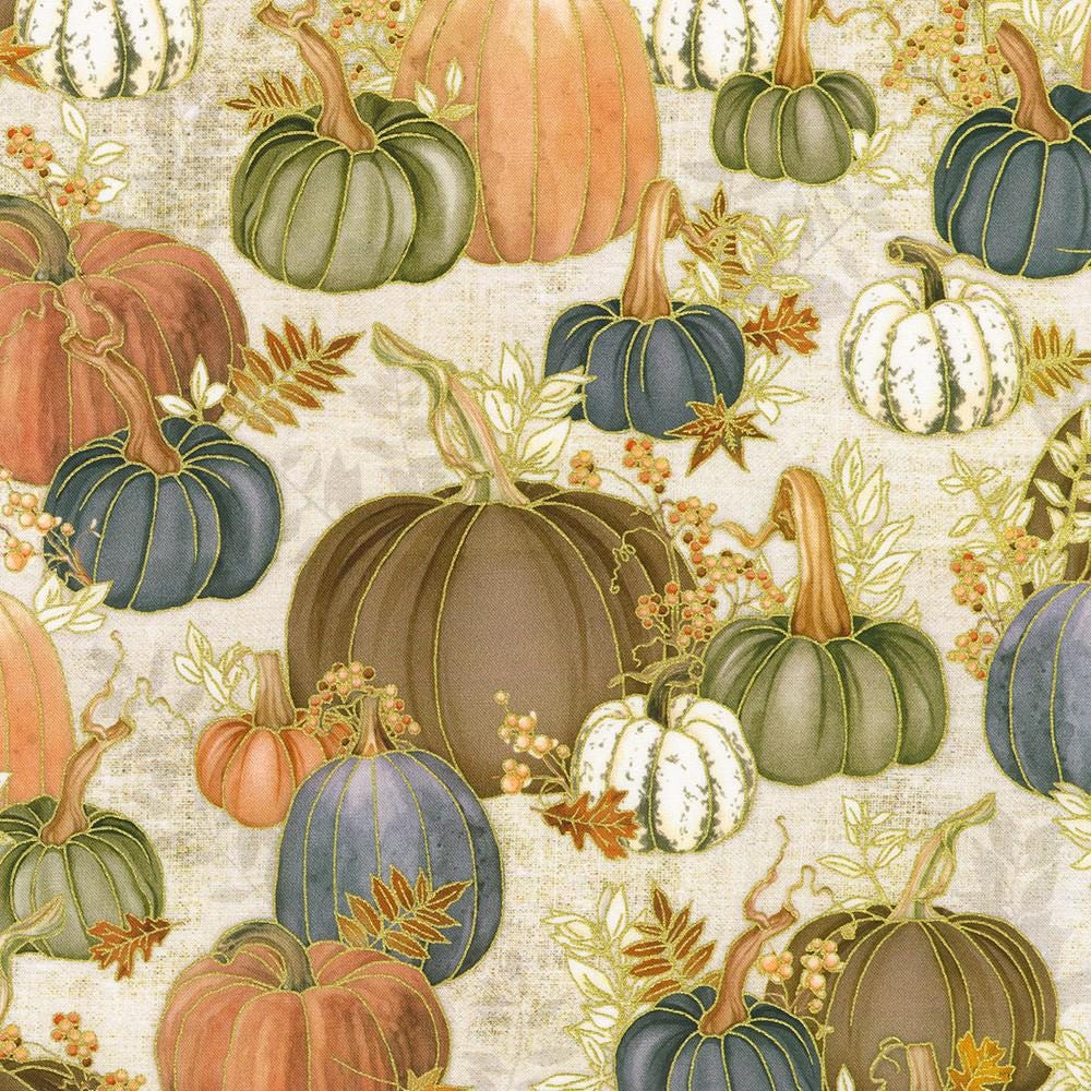 Hello Fall 5" Squares, Robert Kaufman CHS-1392-42, 5" Precut Autumn Fall Floral Fabric Squares, Autumn Floral Charm Pack Fabric