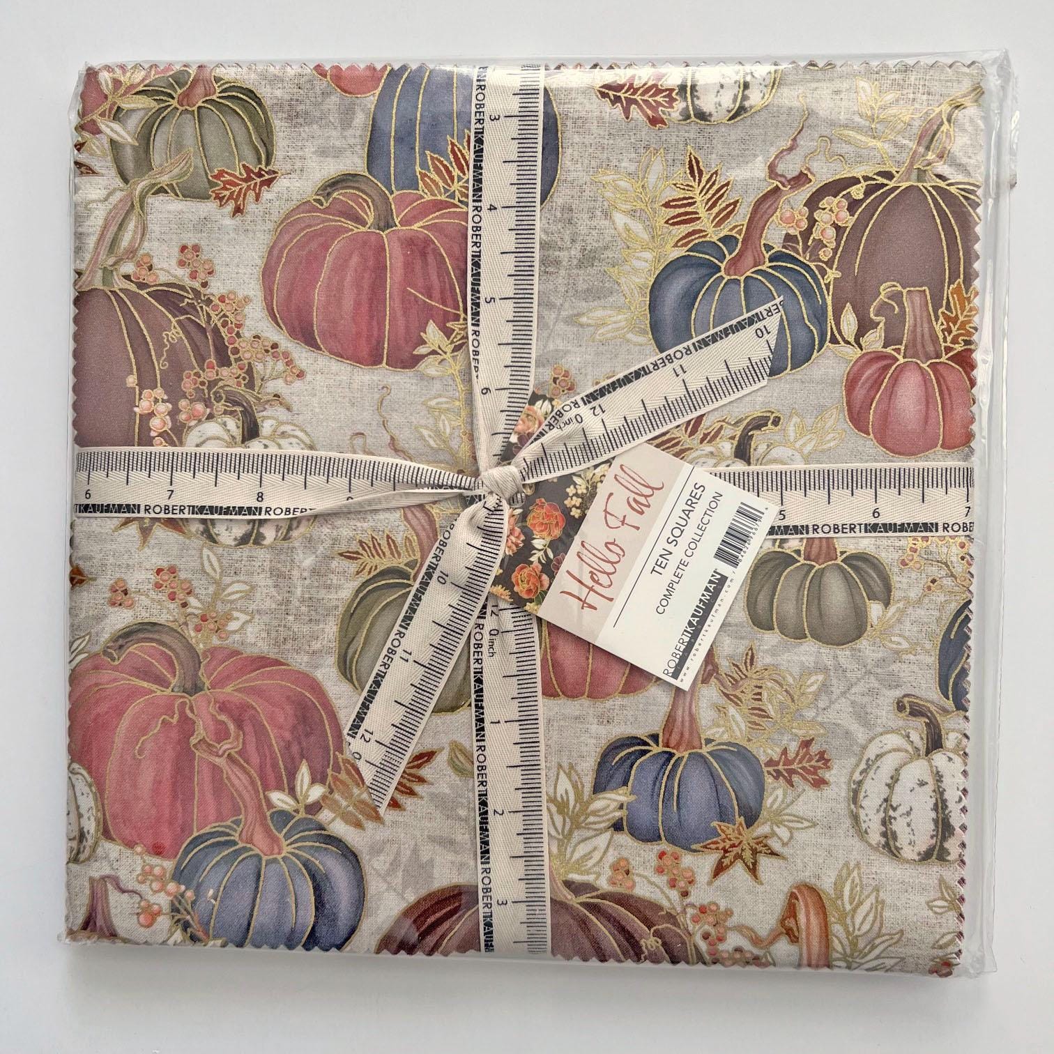 Hello Fall 10" Squares, Robert Kaufman TEN-1466-42, 10" Precut Autumn Fall Floral Fabric Squares, Autumn Floral Layer Cake