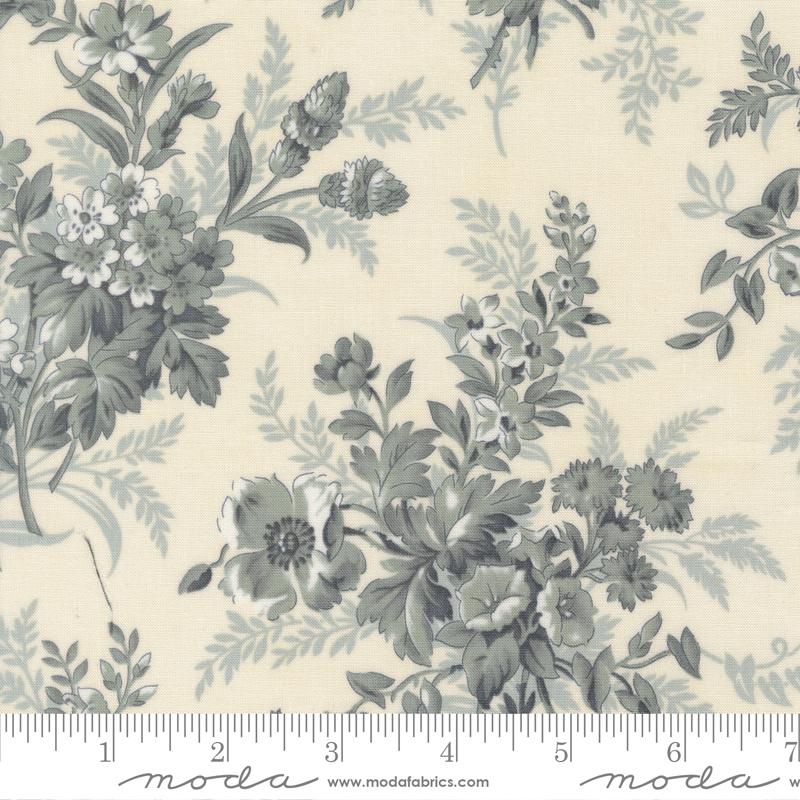 Breathtaking Blues Charm Pack, Moda 44400PP, Precut 5" Blue Beige Floral Charm Pack Fabric Squares, 3 Sisters