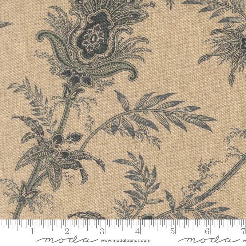 Breathtaking Blues Layer Cake, Moda 44400LC, Precut 10" Blue Beige Floral Layer Cake Fabric Squares, 3 Sisters