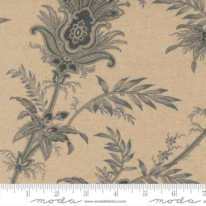 Breathtaking Blues Charm Pack, Moda 44400PP, Precut 5" Blue Beige Floral Charm Pack Fabric Squares, 3 Sisters