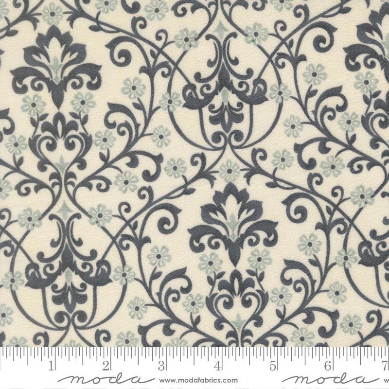Breathtaking Blues Layer Cake, Moda 44400LC, Precut 10" Blue Beige Floral Layer Cake Fabric Squares, 3 Sisters