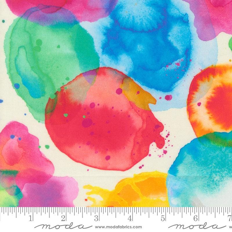 108" Gradients Gallery - Rainbow Spots Wide Quilt Back Fabric, Moda 108046 11 Rainbow, Cotton Sateen Quilt Backing Fabric, By the Yard