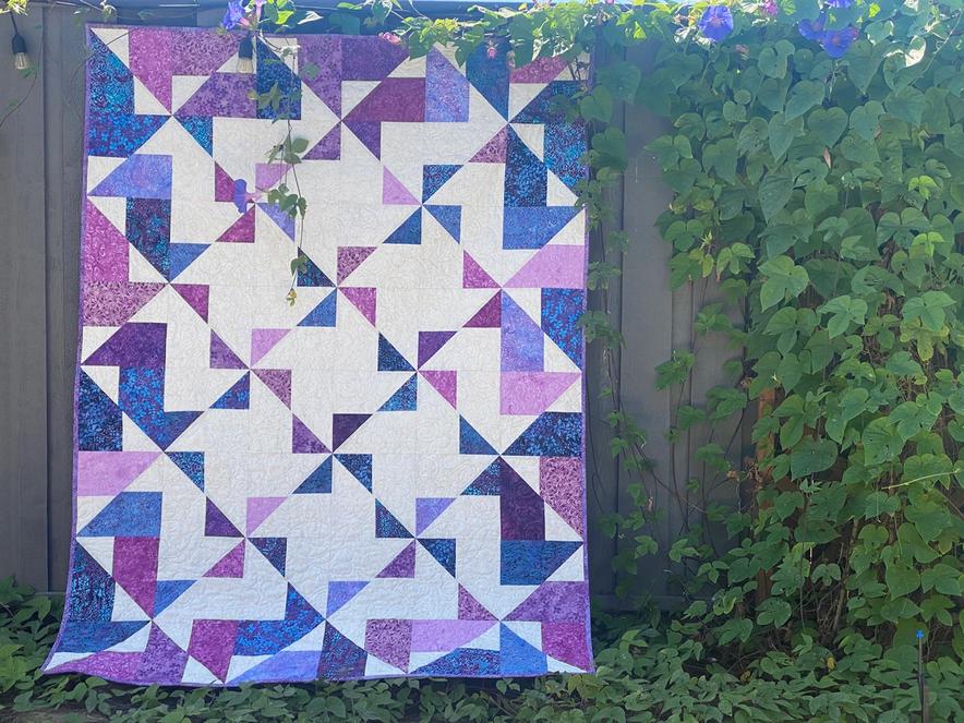 Foofaraw Quilt Pattern, Material Girlfriends MG121, Layer Cake Friendly Pinwheels Throw Quilt Pattern, Multiple Layouts