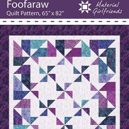 Foofaraw Quilt Pattern, Material Girlfriends MG121, Layer Cake Friendly Pinwheels Throw Quilt Pattern, Multiple Layouts