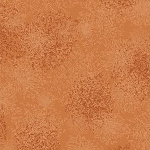 Floral Elements - Floral Amber Tonal Fabric, Art Gallery Fabrics FE552 Yam, Autumn Fall Golden Brown Tonal Texture Cotton Quilt Fabric, AGF