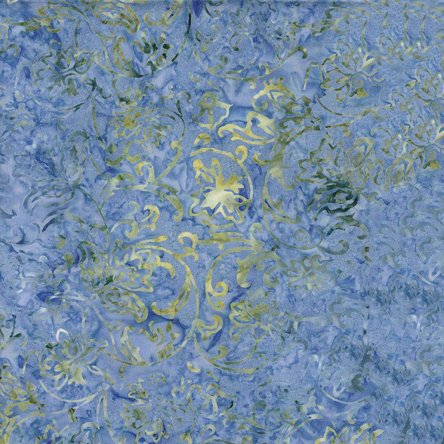 Tonga Radiant Meadow Batik 2.5" Strips, Timeless Treasures Treat-Strip40 Radiant, Blue Green Yellow 2.5" Batik Fabric Strips