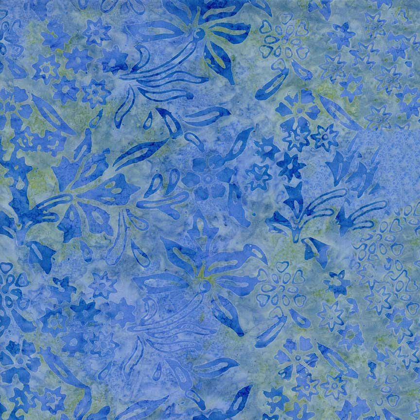 Tonga Radiant Meadow Batik 2.5" Strips, Timeless Treasures Treat-Strip40 Radiant, Blue Green Yellow 2.5" Batik Fabric Strips