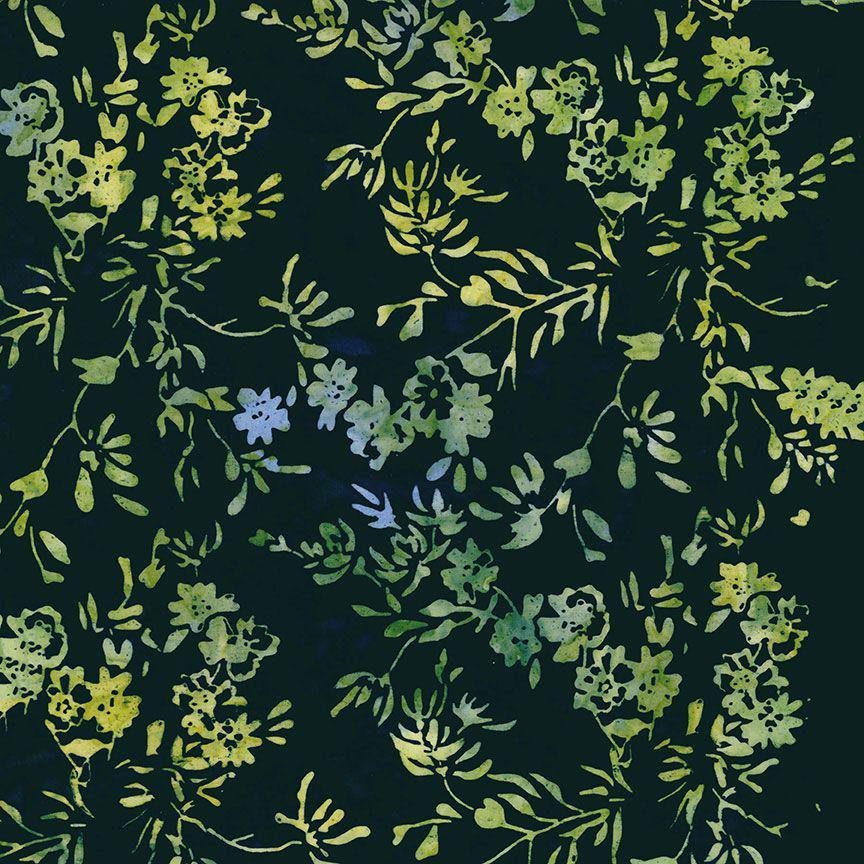 Tonga Radiant Meadow Batik 2.5" Strips, Timeless Treasures Treat-Strip40 Radiant, Blue Green Yellow 2.5" Batik Fabric Strips