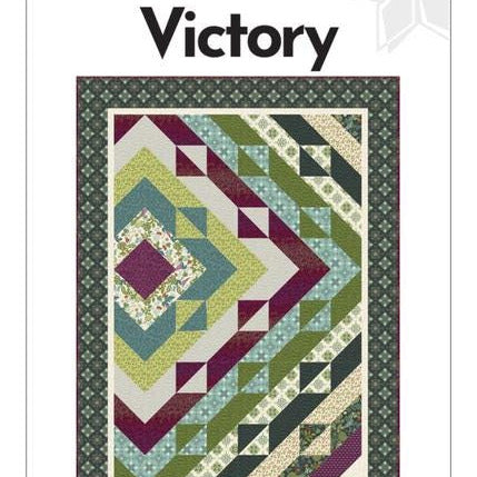 Victory Quilt Pattern, GE Designs GE261, Yardage Friendly Modern Asymmetrical Stripology Ruler Throw Quilt Pattern, Gudrun Erla