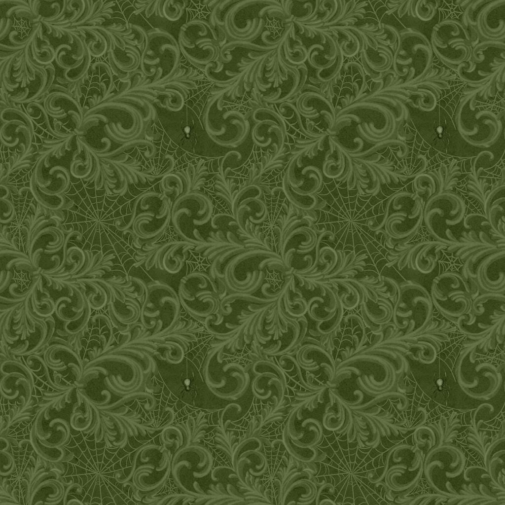 Dark Academia 20 Fat Quarters Halloween Fabric Bundle, White Owl Fabrics, Cotton Halloween Quilt Fabric, Nicole Tamarin