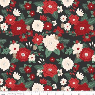 Evergreen Wishes 5" Stacker, Riley Blake 5-17810-42, 5" Precut Mint Green Red Black Cream Christmas Fabric Squares, Traci Reed, Riley Blake