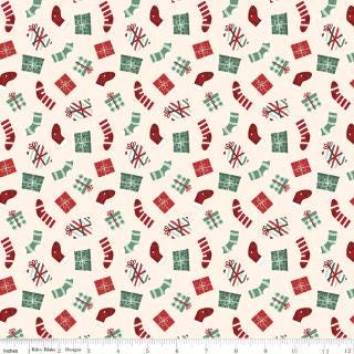 Evergreen Wishes 5" Stacker, Riley Blake 5-17810-42, 5" Precut Mint Green Red Black Cream Christmas Fabric Squares, Traci Reed, Riley Blake