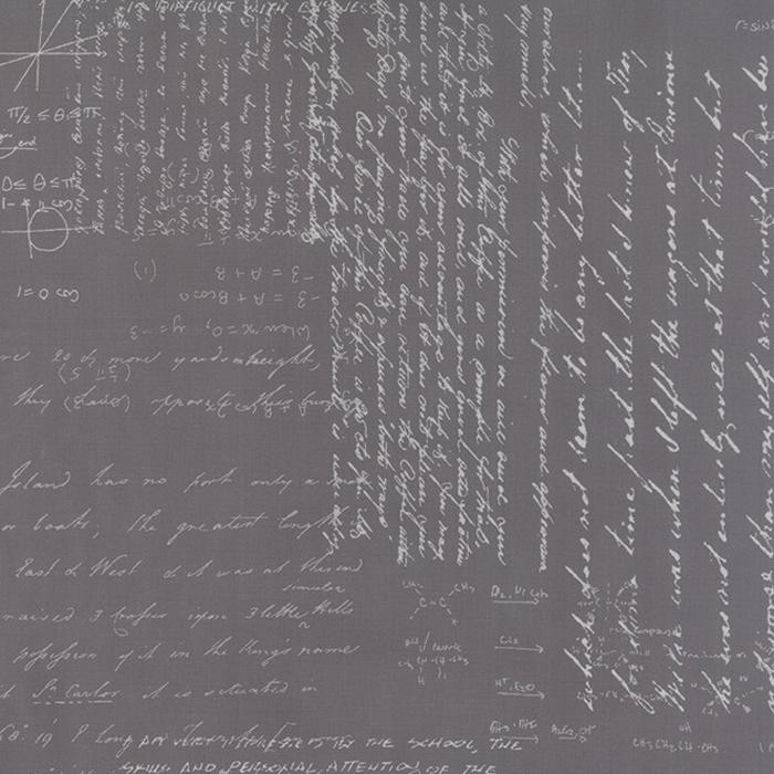 RARE Modern Background Ink Charm Pack OOP, Moda 1581PP, 5" Precut Gray Black Neutral Quilt Background Text Fabric Squares, Zen Chic