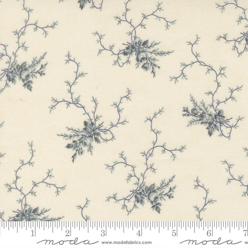 Breathtaking Blues Layer Cake, Moda 44400LC, Precut 10" Blue Beige Floral Layer Cake Fabric Squares, 3 Sisters