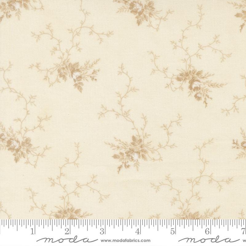 Breathtaking Blues Layer Cake, Moda 44400LC, Precut 10" Blue Beige Floral Layer Cake Fabric Squares, 3 Sisters