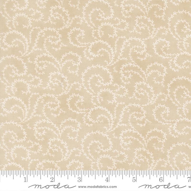 Breathtaking Blues Layer Cake, Moda 44400LC, Precut 10" Blue Beige Floral Layer Cake Fabric Squares, 3 Sisters