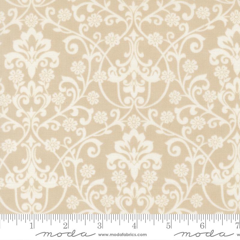 Breathtaking Blues Layer Cake, Moda 44400LC, Precut 10" Blue Beige Floral Layer Cake Fabric Squares, 3 Sisters