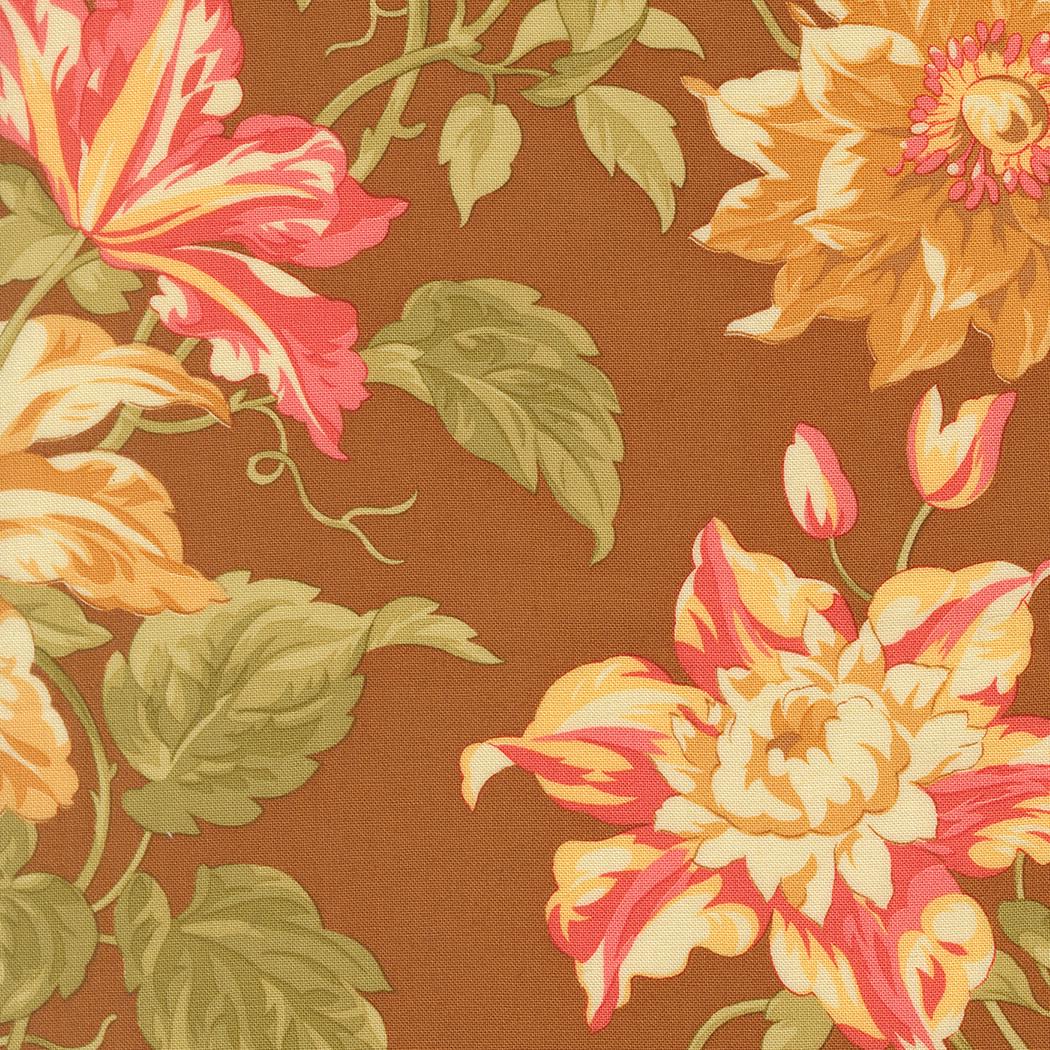 Butternut and Sage 5" Charm Pack, Moda 35440PP, 5" Precut Autumn Fall Floral Quilting Fabric Squares, Fig Tree and Co