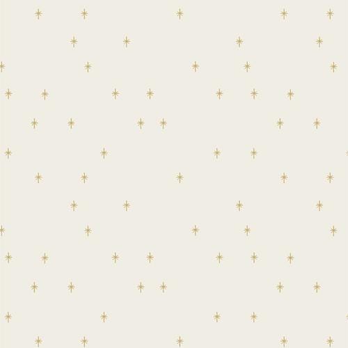 Sparkle Elements - Metallic Gold Sparkle Stars on White Fabric, Art Gallery Fabrics SKE80100, Christmas Xmas Stars Cotton Quilt Fabric, AGF