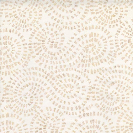 REMNANT 2 Yards 22" of 108" XTONGA - Mosaic Swirls Cream Batik Wide Quilt Back Fabric, Timeless Treasures Xtonga B4178-Beach, Neutral 108"