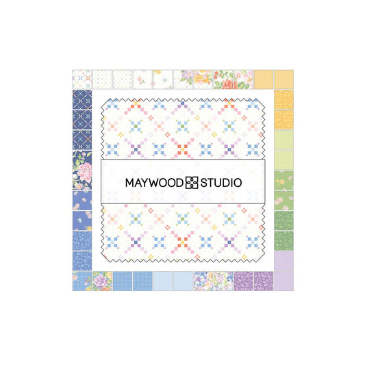 Gathering Sun 5" Charm Pack, Maywood Studio CP-MASGSUN, 5" Precut Pastel Floral Charm Pack Fabric Squares