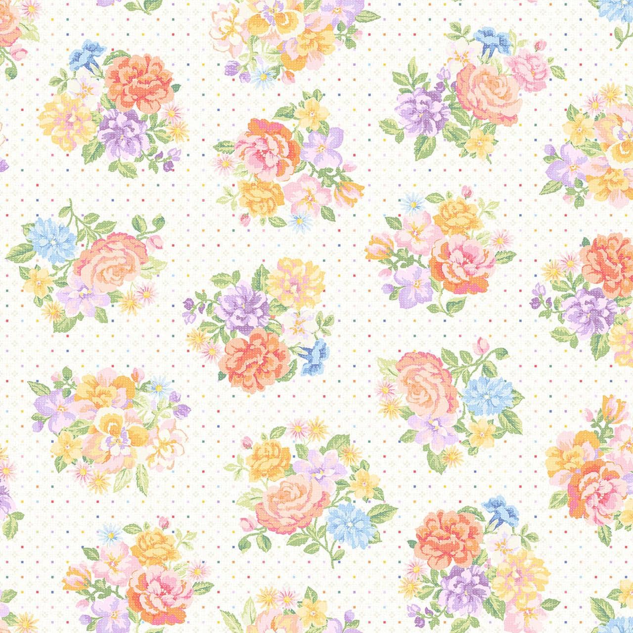 Gathering Sun 5" Charm Pack, Maywood Studio CP-MASGSUN, 5" Precut Pastel Floral Charm Pack Fabric Squares