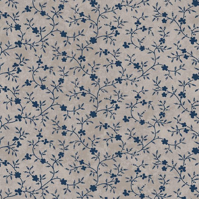 Patchwork Blue 5" Charm Pack, Maywood Studio CP-MASPABL, 5" Precut Ecru Tan Blue Floral Geometric Charm Pack Fabric Squares