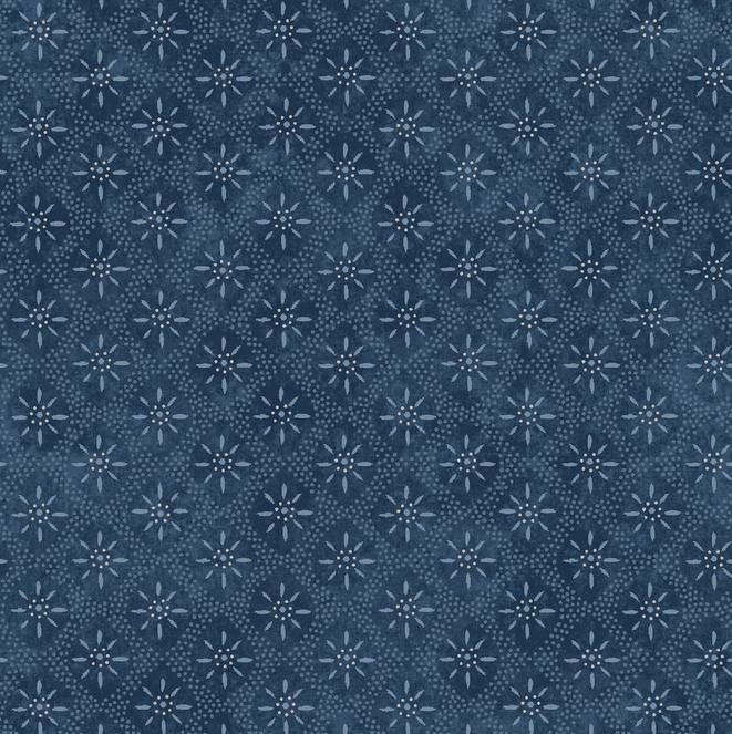 Patchwork Blue 5" Charm Pack, Maywood Studio CP-MASPABL, 5" Precut Ecru Tan Blue Floral Geometric Charm Pack Fabric Squares