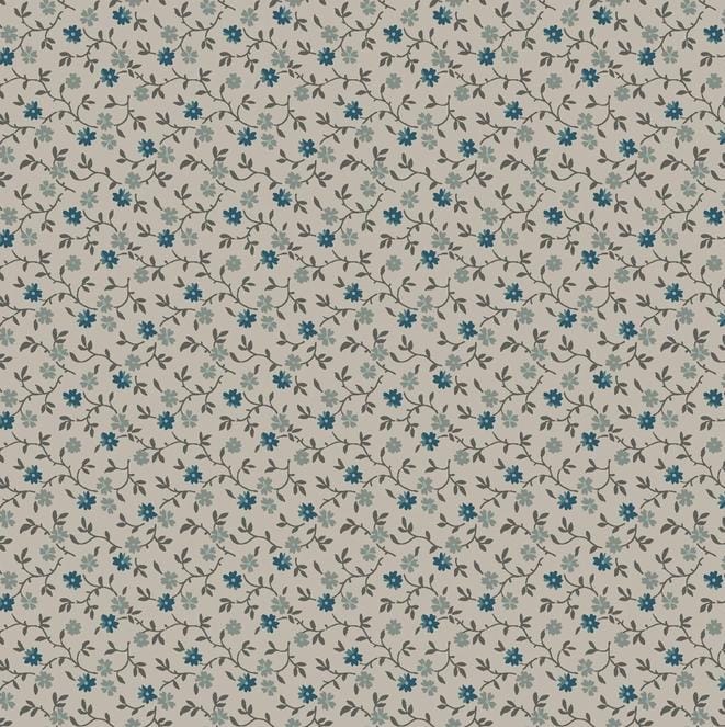 Midnight Bloom5" Charm Pack, Maywood Studio CP-MASMIDB, 5" Precut Ecru Navy Blue Teal Gray Floral Geometric Charm Pack Fabric Squares