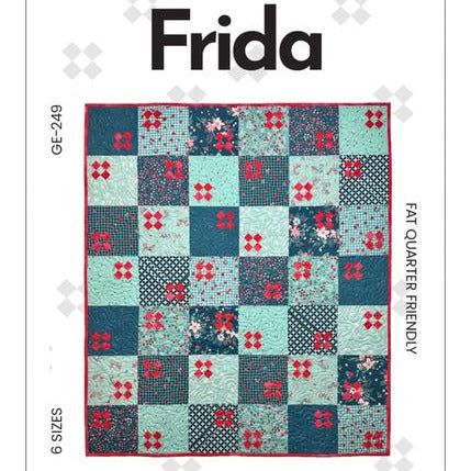 Frida Quilt Pattern, GE Designs GE249, Layer Cake Yardage Friendly Modern Stripology Ruler Baby Throw Bed Quilt Pattern, Gudrun Erla