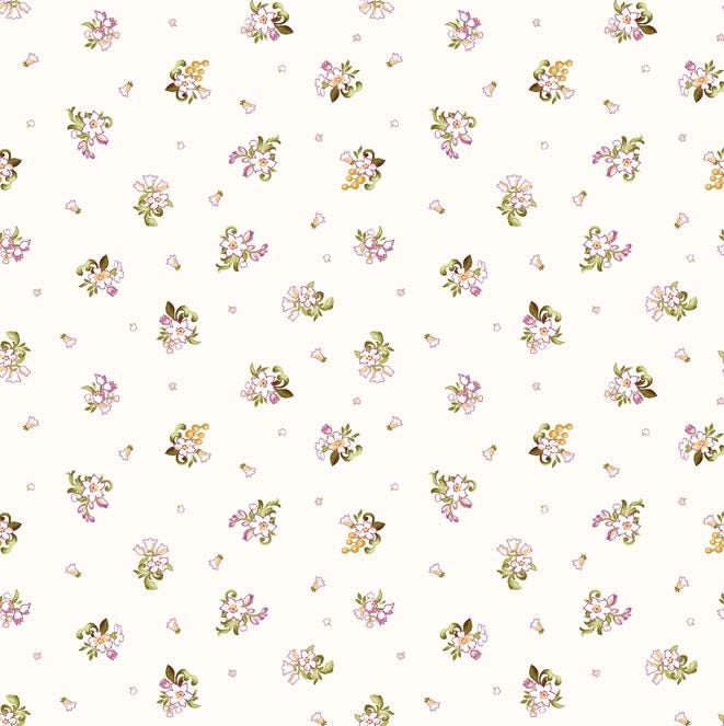Veranda 10" Squares, Maywood Studio SQ-MASVERA, 10" Precut Purple Green Yellow Pink White Floral Charm Pack Fabric Squares