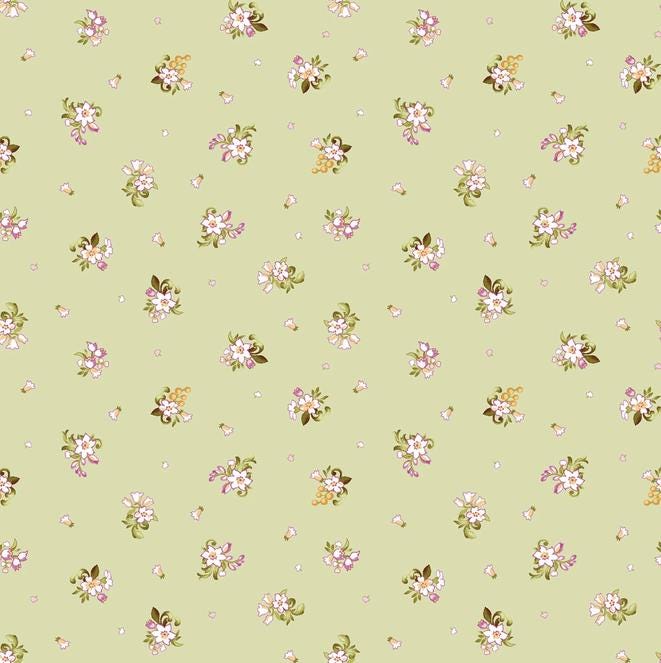 Veranda 10" Squares, Maywood Studio SQ-MASVERA, 10" Precut Purple Green Yellow Pink White Floral Charm Pack Fabric Squares