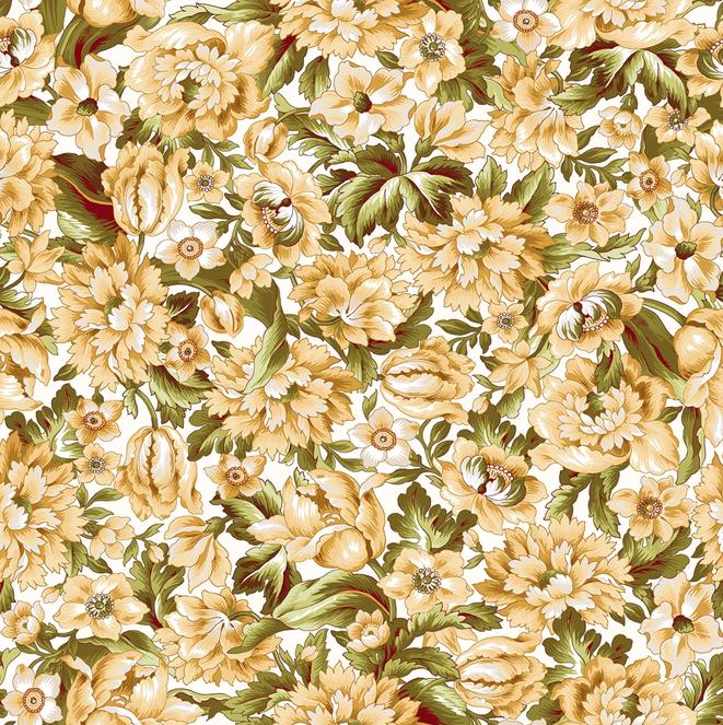 Veranda 10" Squares, Maywood Studio SQ-MASVERA, 10" Precut Purple Green Yellow Pink White Floral Charm Pack Fabric Squares