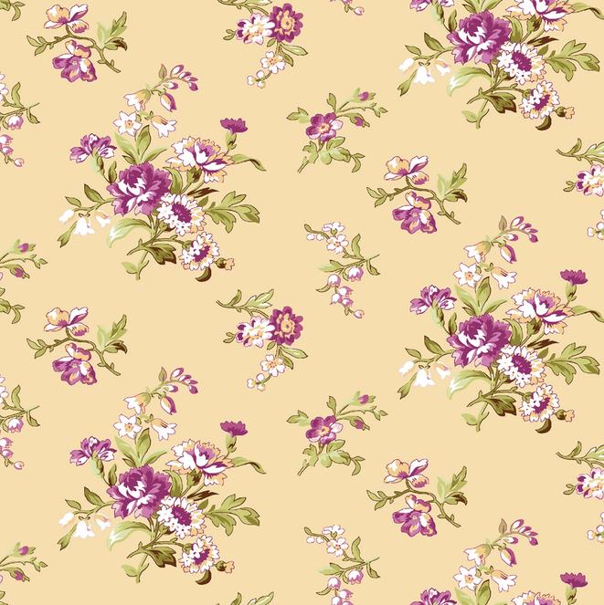 Lilac Lane 19 Piece Fat Quarter Bundle, FQ-MASVERA, 18 x 22 Fabric Cuts, Purple Green Yellow Pink Floral Fabric Bundle, Maywood Studio