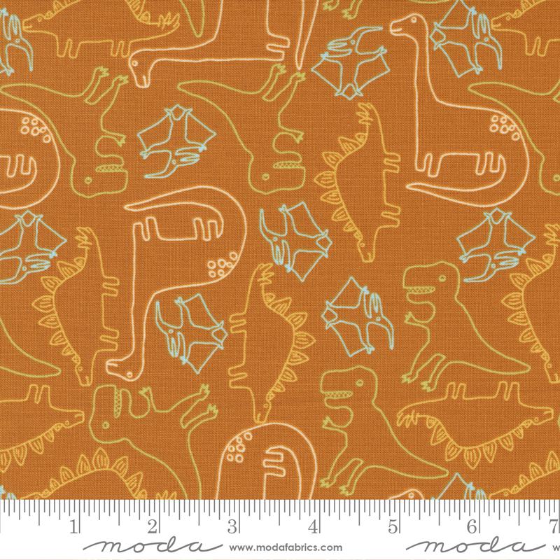 RARE Stomp Stomp Roar 5" Charm Pack OOP, Moda 20820PP, 5" Precut Dinosaur Baby Kids Toddler Quilt Fabric Squares, Stacy Iest Hsu
