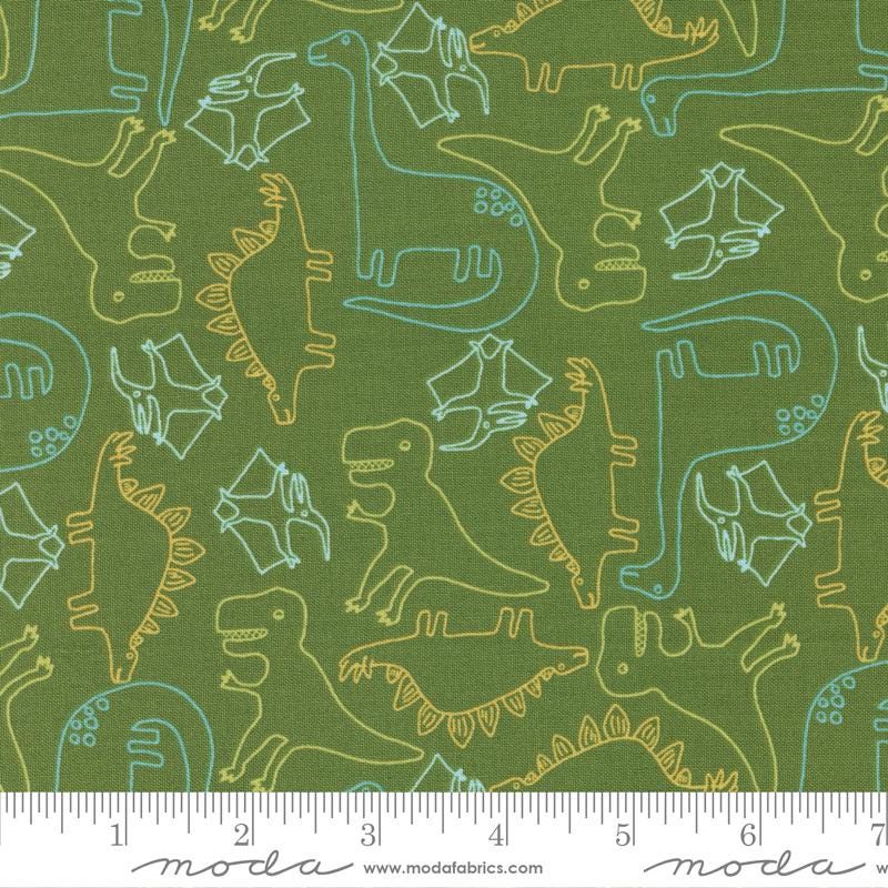 RARE Stomp Stomp Roar 5" Charm Pack OOP, Moda 20820PP, 5" Precut Dinosaur Baby Kids Toddler Quilt Fabric Squares, Stacy Iest Hsu